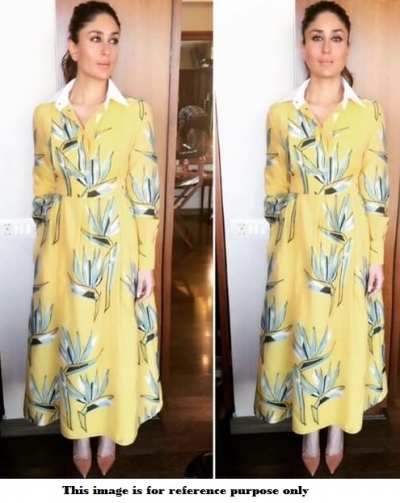 Bollywood Kareena Kapoor Yellow collar style gown