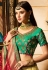 Mustuard green and red Indian wedding Banarasi silk Lehenga
