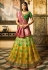 Green and yellow shaded banarasi silk Indian wedding lehenga