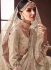 Beige Pure organza silk Indian wedding lehenga