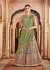 Green and beige Silk and net  Indian wedding lehenga