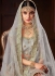 Grey color pure organza silk Indian wedding lehenga