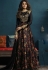 Jennifer Winget Black Satin Silk Long Anarkali Suit 5021