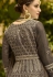Dark Grey Silk Embroidered Long Anarkali Suit 104