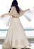 Off White Silk Lehenga Style Anarkali with Ponchu Sleeve 2508