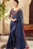 Blue Shade Satin Georgette Party Wear Saree With Border 22005