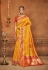 golden yellow silk jacquard saree 990