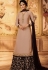 beige embroidered satin georgette sharara style pakistani suit 15605