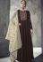 brown maslin cotton long anarkali gown style suit 39011