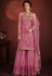 pink net embroidered sharara style pakistani suit 8148