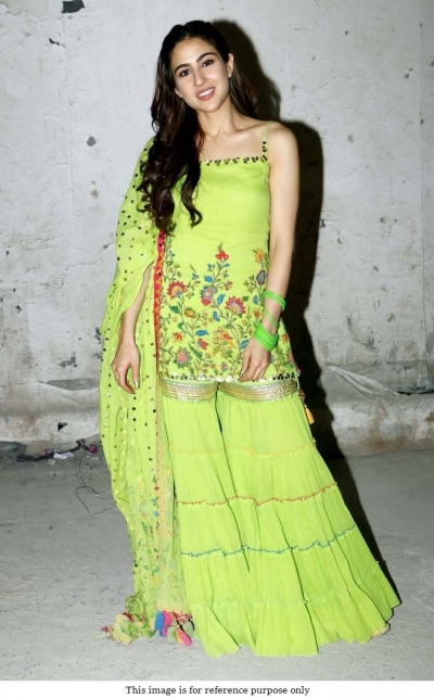 Bollywood Sara Ali khan Green Kurti palazzo