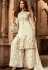 white georgette satin embroidered sharara style pakistani suit 29008