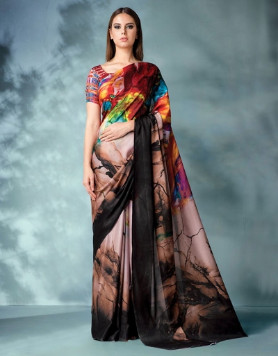 Inara Digital Printed Earthy Saree