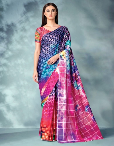 Inara Digital Printed  Baby Pink Saree