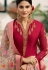 rani pink satin georgette embroidered palazzo style pakistani suit 16201