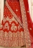 red silk embroidered bridal lehenga choli 9001