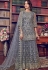 grey shade butterfly net embroidered sharara style pakistani suit 6008