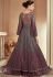 grey heavy shaded net embroidered long designer suit 902