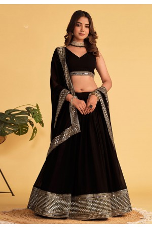 Black georgette lehenga choli ACY4076