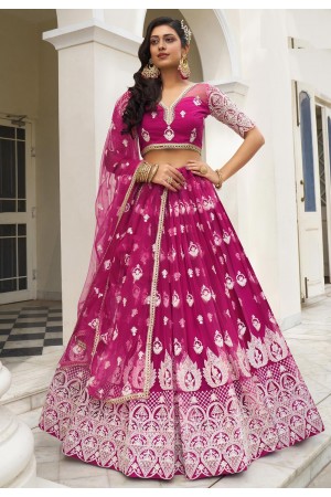 Magenta net circular lehenga choli 2134