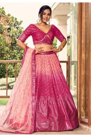 Pink chinon lehenga choli ACY5526