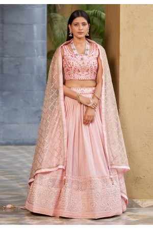 Pink georgette lehenga choli ACY4071