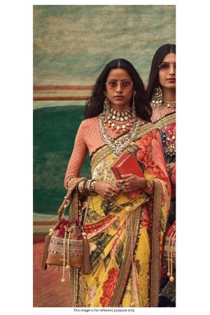 Bollywood Sabyasachi Inspired Yellow floral saree