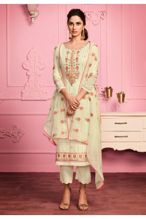 Cream georgette kameez with palazzo 2008