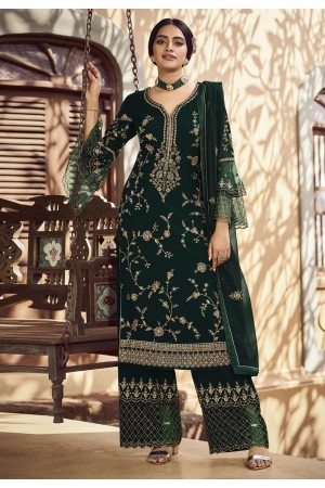 Green georgette kameez with palazzo 22987