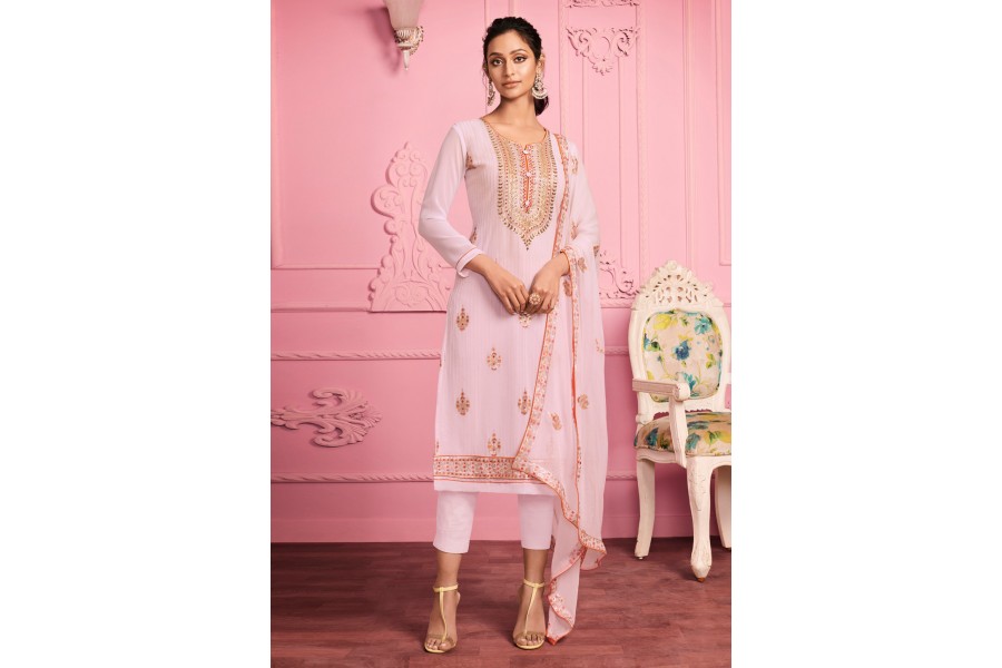 Light Purple Faux Georgette Suit Pant main image 1