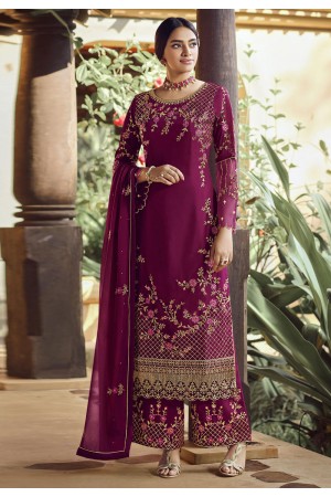 Magenta georgette kameez with palazzo 22983