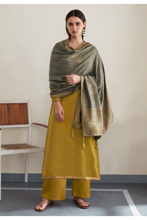 Mustard silk palazzo suit 8448