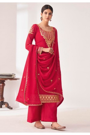 Pink georgette kameez with palazzo 8394
