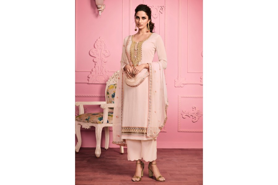 Magenta Palazzo style Dress Real Georgette main image 1