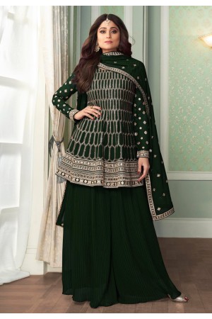 Shamita shetty green georgette kameez with palazzo 8412A