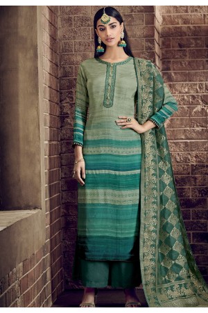 blue shade viscose silk digital printed palazzo suit 894