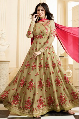 Ayesha Takia beige color georgette anarkali