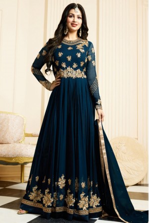 Ayesha Takia blue color georgette anarkali