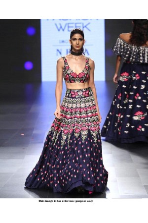 Bollywood Style Navy blue silk lakme fashion lehenga choli