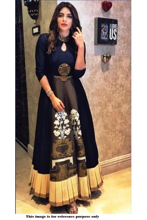 Bollywood Style Shama Sikander Navy blue silk gown