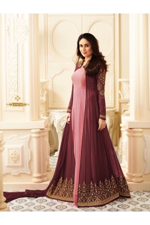 Kareena Kapoor Pink and Wine georgette anarkali