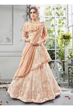 Party wear cream net lehenga 201