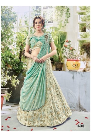 Party wear green georgette lehenga 203