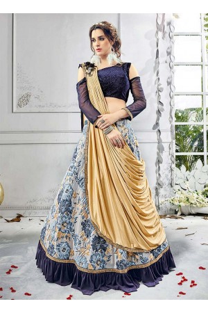 Party wear grey lycra a line lehenga 208