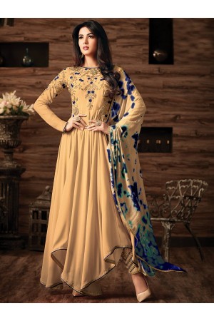 Sonal chauhan Beige georgette anarkali 4808