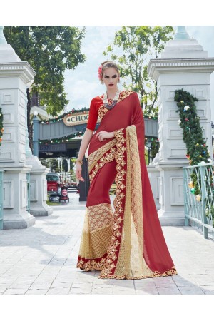 Party-wear-Maroon-color-saree