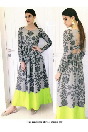 Bollywood Kirti Sanon Grey digital print gown