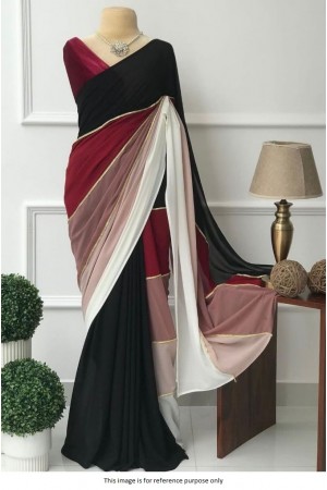 Bollywood Model Black and maroon multi color georgette saree