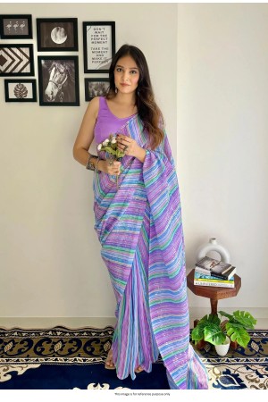 Bollywood Model crush georgette sequins saree in Lavender