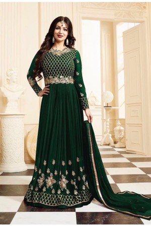 Ayesha Takia green color georgette anarkali